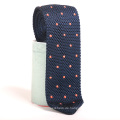 Benutzerdefinierte Stickerei Punkte Seide Skinny Mens Knit Ties